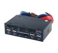 NONDK 5.25 Inch Media Dashboard with USB 2.0/3.0 E- Multi-Card Reader for Desktops