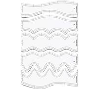 NONDK 5 Pcs Acrylic Wave Ruler Quilting Stencils DIY Drawing Template Measure Tailor Ruler Soft Patchwork Ruler