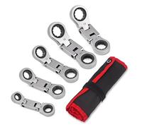 NONDK 5-Piece Flex-Head Stubby Ratcheting Combination Wrench Set Double Box End Flex-Head Double-Headed Ratchet Wrench Set. Ratchet Wrench Set Metric 8 10 12 13 14 15 16 17 18 19mm