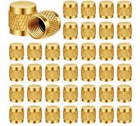 NONDK 50 Pcs 1/4 Flare Cap, Round Brass with Neoprene O Ring Seal Easy Install Easy to Use