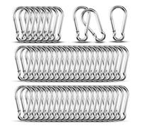 NONDK 50Pcs M5 Carabiner Heavy Duty Carabiners Clips Galvanized Steel Chain Quick Links Carabiner Clip Dog Leash Camping Hiking Outdoor Swing Gym