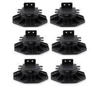 NONDK 6 Pcs Joist Support Pedestals, Adjustable Decking & Flooring Support Pedestal for Deck, Timber Base
