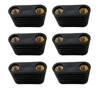NONDK 6Pcs Windsurfing Black Plastic 2-Hole Footstrap Insert Windsurf Board Footstrap Replacement Surfboard Surfing Accessorie