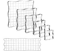 NONDK 7 Pieces Clear Stamp Blocks, Acrylic Stamping Blocks Tools Set with Grid for Scrapbooking Crafts, Cards, Schedule Book
