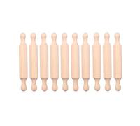 NONDK 7In Wooden Mini Rolling Pin Long Kitchen Baking Small Dough Rolling Pin for Children Fondant Pastry Pizza Crafting 10Pcs