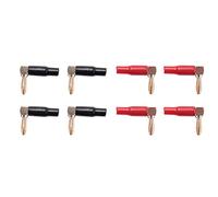 NONDK 8Pcs 4mm Banana Plug Speaker Wires Connector Adapter 24K Gold Plated Type Pure Copper Right Angle Banana Plugs