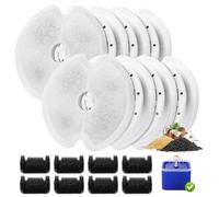 NONDK 8PCS Cat Water Fountain Filters for Ultra Silent Cat Fountain 67oz/2L with Pre-Filter Sponges for Pet Water Fountain