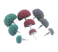 NONDK 9 Pcs Scouring Pads, 1/4inch Shank Half Ball Shape Non Woven Buffing Polishing Kits for Drill, Drill Polishing Kits