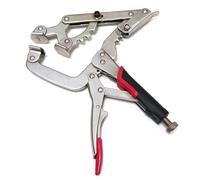 NONDK Adjustable 10 Inch C Clamp Locking Pliers Three Head Design for 2" to 5" Wide Range Holding Grip Width