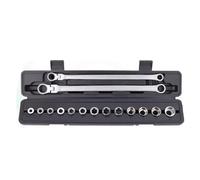 NONDK Adjustable Ratchet Wrench Kit 15PCS Labor-Saving Torque Spanner Socket Set Hand Tools for Car Repair Adjustable Head