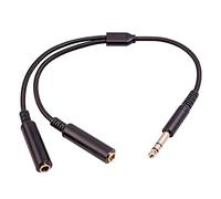 NONDK Audio Adapter Cable Audio Cable 1/4 6.35mm Plug to Dual 6.35mm Y Splitter Stereo Audio Cord
