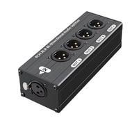 NONDK Audio Signal Splitter Box 1X4 XLR Balanced 1 Input 4 Output No Power Required for Supply Audio Distribution