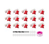 NONDK Automatic Poultry Waterer Kit 15 Pack Horizontal Chicken Nipples Waterer with 1/2" PVC Tee Fittings for DIY Chicken Duck