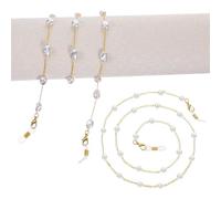 NONDK Beaded Glasses Chain, 2PCS Pearl Eyeglass, for Women,Eyeglasses Strap