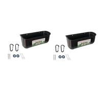 NONDK Black 2Pack Duck Feeder Fence Hanging Feed Trough Goose Turkey Trough with Clips Easy Install Easy to Use