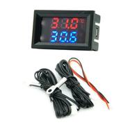 NONDK Black 4-28V Digital Thermometer Double Display Detectors Snowmobile Candle Temperature Car Thermometer A 1Set