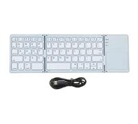 NONDK Bluetooth Keyboard Folding Wireless Keypad Touchpad for IOS/Android/Tablet Mobile Phone Keyboard Easy to Use Silver