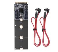 NONDK Cable Adapter Cable Converter Serial Hard Drive Expansion Card M.2 NVME to 2-Port Sata