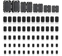 NONDK Cable Clip Ferrite Chokes 60Pcs Ferrite Beads Snap on RFI Noise Suppressor for 3.5mm 5mm 7mm 9mm 13mm Diameter Cables