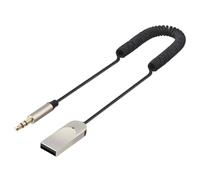 NONDK Car Bluetooth 6.0 Built-in Mic Audio Receiver 3.5mm Wireless Audio Headphone Adapter Supports BT Hands-Free Calling