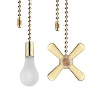NONDK Ceiling Fan Pull Cord Fan Pull Chains Ceiling Fan Pull Chains 13.6 Inches Fan Pulls 2 Pcs Ceiling Fan Pull Cord Fan Pull Set for Ceiling Fan Light Gold