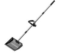 NONDK Chicken Poop Scooper 10 Inch Inch Sand Sifting Shovel Coop Shovel with Adjustable Stainless Steel Handle 35" to 62"