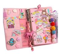 NONDK Cute Kawaii A6 Ring Binder Notebook-PU Leather Planner for Students and DIY Enthusiasts