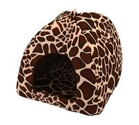 NONDK Deer Pattern Pet Dog and Cat House Foldable Warm and Soft Winter Dog Bed Puppy Dog House Kennel Nest Pet Supplies A