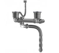 NONDK Double Sink Drain Kit Space Saving Kitchen Sink Drain Kit Expandable Flexible 1 1/2In P-Trap Pipe 3-1/2 Inch Sink Drain