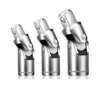 NONDK Drive Connector Socket Set, 360 Degree Rotating Socket Maintenance Fasteners, Silver Stainless Steel Universal Suitable for Car Modification