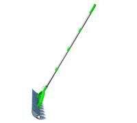NONDK Efficient Steel Metal Rake 1.7m for Lawn Thatch Rake with Rolls Heavy-Duty Thatching Tool for Cleaning Dead Grass