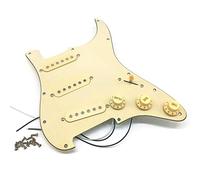 NONDK Electric Guitar Pickguard Pickups Loaded Prewired Scratch Plate Assembly SSS Yellow