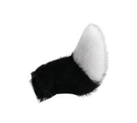 NONDK Electric Wagging Plush Tail for Car Voice Remote Control Moving Animal Tail Decoration for Scooter Motorcycle Black