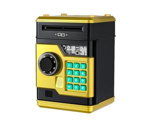 NONDK Electronic Piggy Bank ATM Password Money Box Safe Fingerprint Automatic Banking Kids Gift Money Box Gold