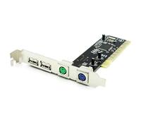 NONDK Expansion Converter for PCI to 4 Ports(2x PS/2& Dual USB 2.0) for PC Keyboard Mouse Adapter Card