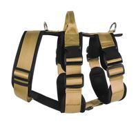 NONDK Explosionproof Big Dogs Harness with Handle Adjustable Pet Chest Straps for Large Dog, Khaki, S