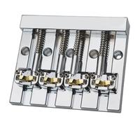 NONDK Fixed Bridge 18.6MM String Spacing Vintage 4-String Bridge 82x68.3MM Brass Saddle Bottom Through Chrome