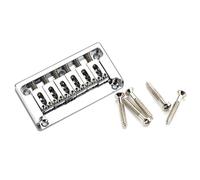 NONDK Fixed Saddles 6 String Guitar Bridge Top Load Tailpiece Electric Guitar Part Silver