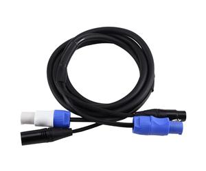 NONDK Flexible for Stage Lighting Moving Head XLR DMX512 Powercon Combo Cable 3 X 1.5mm for Power Combination Cable 2m