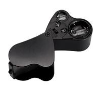 NONDK Foldable Jewelers Loupe with Dual LED 30X 60X Magnifier for Gems | Two lens system lets you switch from 30X to 60X by simply adjusting distance; foldable case protects the lens from dust.