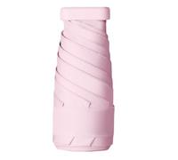 NONDK Folding Travel Umbrella, 6-Rib Portable Pocket Umbrella, Windproof & Rainproof, Suitable for Daily Pink