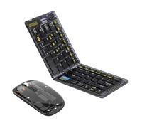 NONDK Folding Travel Wireless Bluetooth Keyboard Transparent Foldable Design with Integrated Mouse Kit for Smartphone Computer