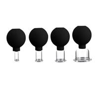 NONDK for Beauty Body Massager 4 Size Cupping Cups 4Pcs Set for Face Vacuum Suction Glass Silicone