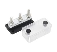 NONDK for DC 12-48V 600A Bus Bar 3-Stud M10 High Current Copper Terminal Block with Cover