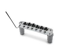 NONDK For LP 6 String Guitar Electric Guitar Compatible Tune-O- Roller Saddle Guitar Bridge for LP-Style Tuning Wheel Locking Silver