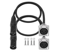 NONDK For Patch Panel, for Audio Floor Box Compatible- 2 Pack XLR Pass Through Cable, Stage Box 3 Pin D-Type XLR Male to Female