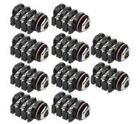 NONDK For Professional Audio Compatible 6.35 mm Stereo Audio Socket Jack Connector, 1/4" PCB Solder Right Angle TRS Design