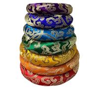 NONDK For Tibetan Crystal Sound Bowl Singing Bowl Accessory, 7 Pieces Handmade Singing Bowl Cushion Set
