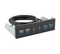 NONDK Front Panel Adapter 4-Port USB Hub HD Audio& Microphone Interface Internal CD-ROM Bay Bracket for PC Desktop Tower Case