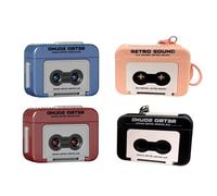 NONDK Fun Music Box 4Pcs Mini Retro Recorder Keychain Cassette Player Pendant Mini Recordable Music Box for Backpacks Handbags
